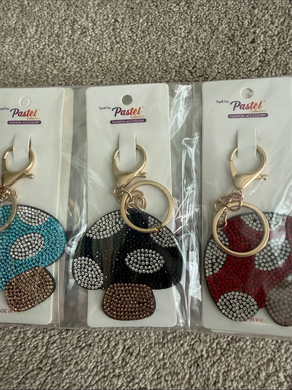 2 for $10 Mushroom Keychain/Bag Charm - large and blingy! NWT.